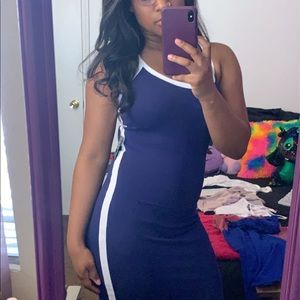 Express Navy Blue Midi Dress